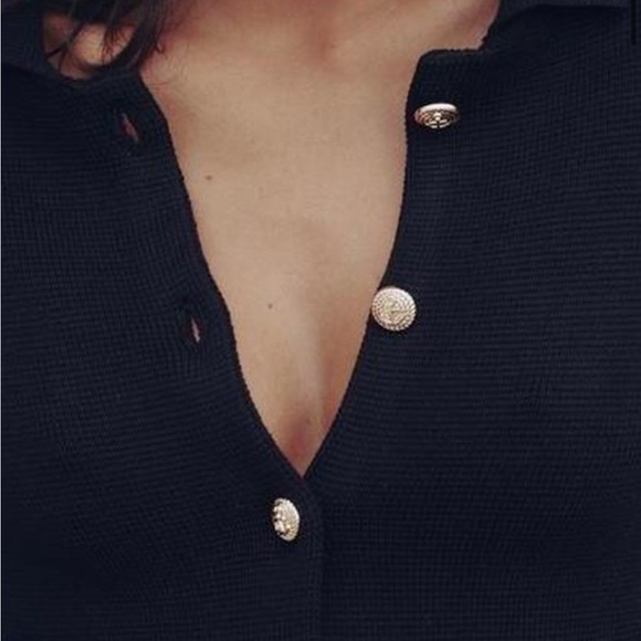 Zara Indigo/Navy Blue Sweater Jacket Size XL - Picture 2 of 4